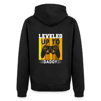 Papa Zitat Männer Papa Geburtstag Vatertag Papa - Unisex Premium Bio Zip Hoodie - Schwarz - Hinten - Nico (187cm)