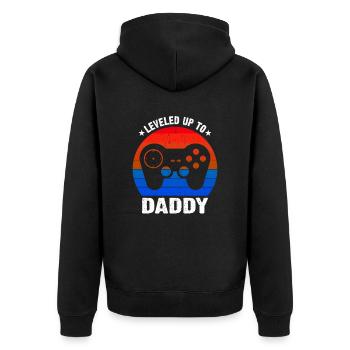 Papa Zitat Männer Papa Geburtstag Vatertag Papa - Unisex Premium Bio Zip Hoodie - Schwarz - Hinten - Nico (187cm)