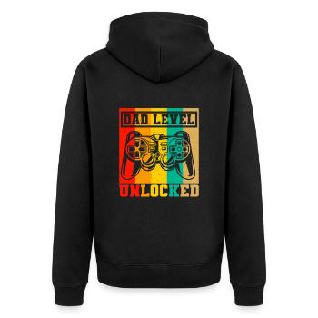 Papa Zitat Männer Papa Geburtstag Vatertag Papa - Unisex Premium Bio Zip Hoodie - Schwarz - Hinten - Nico (187cm)