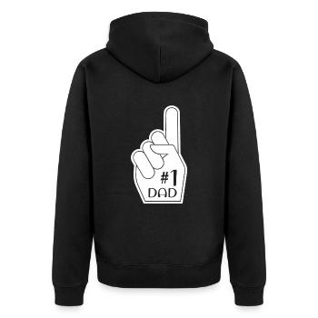 Papa Zitat Männer Papa Geburtstag Vatertag Papa - Unisex Premium Bio Zip Hoodie - Schwarz - Hinten - Nico (187cm)