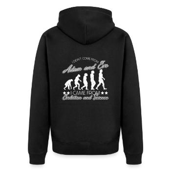 Atheist Atheismus Anti Kirche Anti Religion - Unisex Premium Bio Zip Hoodie - Schwarz - Hinten - Nico (187cm)