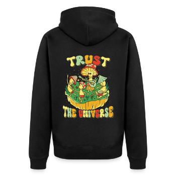 Hippie Mushroomhead Trust The Universe - Unisex Premium Organic Zip Hoodie - black - Back - Nico (187cm)