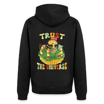 Hippie Mushroomhead Trust The Universe - Unisex Premium Organic Zip Hoodie - black - Back - Nico (187cm)