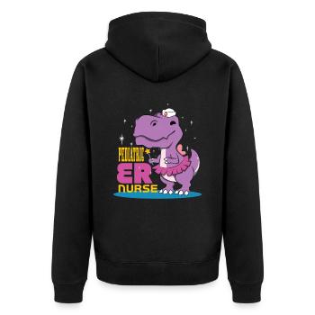 Infirmière pédiatrique T-Rex - Veste à capuche bio Premium Unisexe - noir - Dos - Nico (187cm)