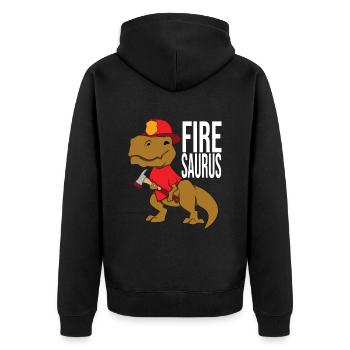 Firesauraus T-Rex Pompier - Veste à capuche bio Premium Unisexe - noir - Dos - Nico (187cm)