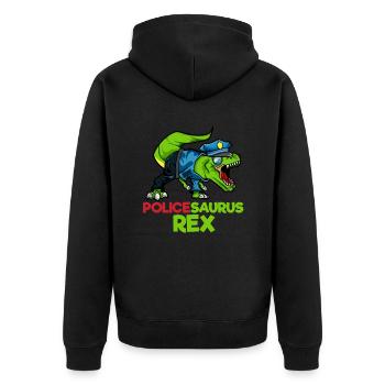 Policesaurus Rex T-Rex Police - Veste à capuche bio Premium Unisexe - noir - Dos - Nico (187cm)
