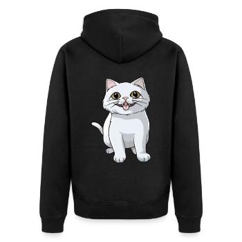 Cute kitten for cat owners - Unisex Premium Organic Zip Hoodie - black - Back - Nico (187cm)