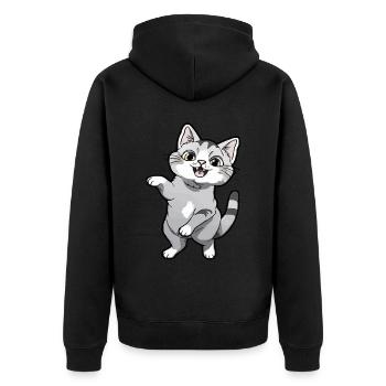 Dancing kitten for cat lovers - Unisex Premium Organic Zip Hoodie - black - Back - Nico (187cm)