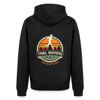 Trail Running Aventure Retro Ultra Running Randonnée - Veste à capuche bio Premium Unisexe - noir - Dos - Nico (187cm)
