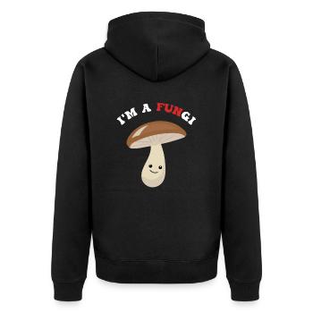 IM A Fungi Schwammerl Pilze Pilz - Unisex Premium Bio Zip Hoodie - Schwarz - Hinten - Nico (187cm)