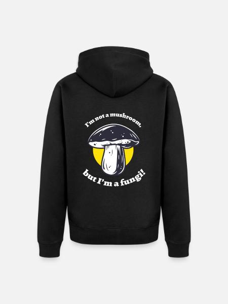 Ikke en sopp sopp sopp sopp - Premium økologisk unisex-hettejakke - svart