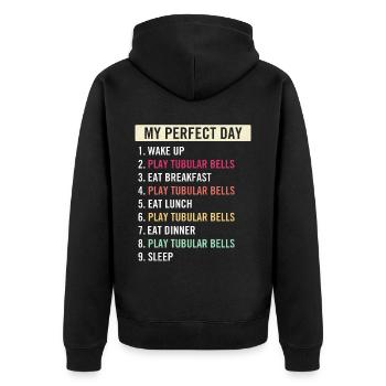 Funny Tubular Bells Quotes Tubular Bell Players - Unisex Premium Bio Zip Hoodie - Schwarz - Hinten - Nico (187cm)