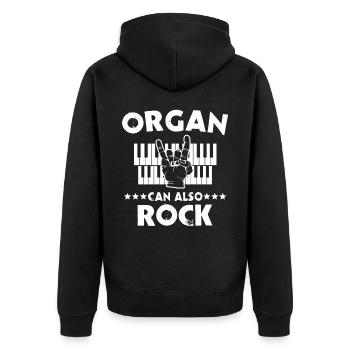 Orgelspieler Orgel Organisten - Unisex Premium Bio Zip Hoodie - Schwarz - Hinten - Nico (187cm)