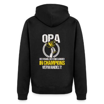 Cooles Opa Großvater Enkel Spruch Motiv - Unisex Premium Bio Zip Hoodie - Schwarz - Hinten - Nico (187cm)