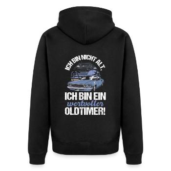 Cooles Opa Großvater Enkel Spruch Motiv - Unisex Premium Bio Zip Hoodie - Schwarz - Hinten - Nico (187cm)