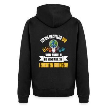Cooles Opa Großvater Enkel Spruch Motiv - Unisex Premium Bio Zip Hoodie - Schwarz - Hinten - Nico (187cm)