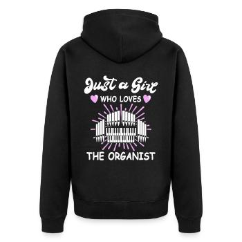 Orgelspieler Orgel Organisten - Unisex Premium Bio Zip Hoodie - Schwarz - Hinten - Nico (187cm)
