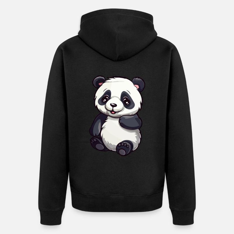 Panda mignon - Veste à capuche bio Premium Unisexe - noir