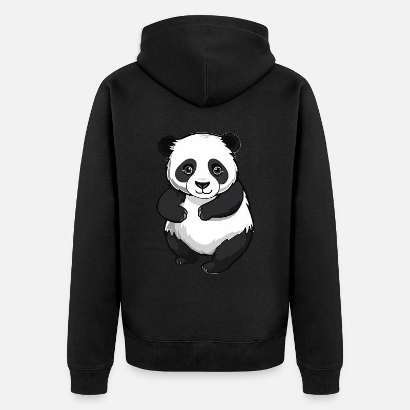 Panda - Veste à capuche bio Premium Unisexe - noir