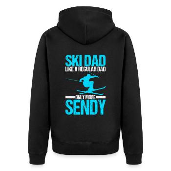 Skiers - Unisex Premium Organic Zip Hoodie - black - Back - Nico (187cm)