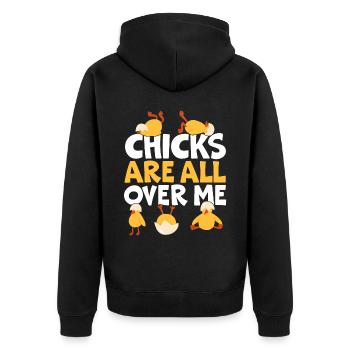 Éleveur de poulet Chuchoteur de poulet Animal de ferme - Veste à capuche bio Premium Unisexe - noir - Dos - Nico (187cm)