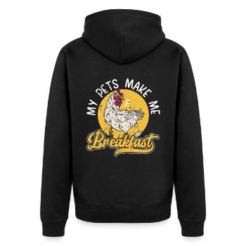 Éleveur de poulet Chuchoteur de poulet Animal de ferme - Veste à capuche bio Premium Unisexe - noir - Dos - Nico (187cm)