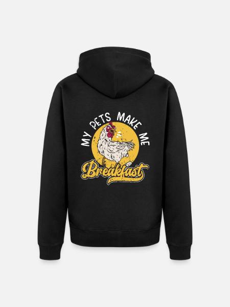 Hühnerzüchter Hühnerflüsterer Nutztier - Unisex Premium Bio Zip Hoodie - Schwarz