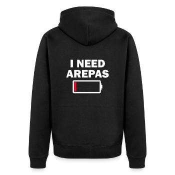 J’ai besoin d’arepas - Veste à capuche bio Premium Unisexe - noir - Dos - Nico (187cm)