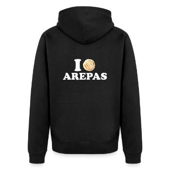 J’adore les arepas, venezuela arepas - Veste à capuche bio Premium Unisexe - noir - Dos - Nico (187cm)