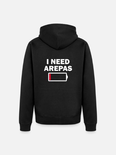 i need arepas - Unisex Premium Organic Zip Hoodie - black