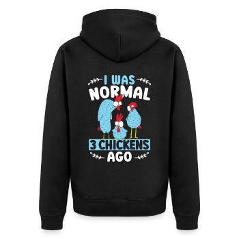 J’étais normal il y a 3 poulets Volaille éleveur de poulet - Veste à capuche bio Premium Unisexe - noir - Dos - Nico (187cm)