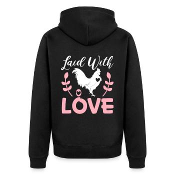 Éleveur de poulet Chuchoteur de poulet Animal de ferme - Veste à capuche bio Premium Unisexe - noir - Dos - Nico (187cm)
