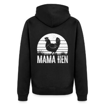 Hühnerzüchter Hühnerflüsterer Nutztier - Unisex Premium Bio Zip Hoodie - Schwarz - Hinten - Nico (187cm)