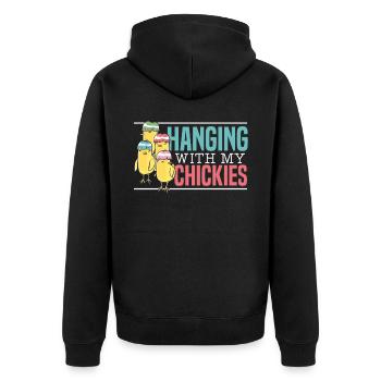 Chicken Farmer Chicken Whisperer Farm Animal - Unisex Premium Organic Zip Hoodie - black - Back - Nico (187cm)