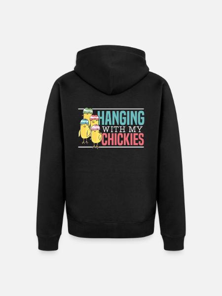 Hühnerzüchter Hühnerflüsterer Nutztier - Unisex Premium Bio Zip Hoodie - Schwarz
