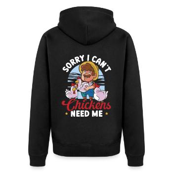 Éleveur de poulet Chuchoteur de poulet Animal de ferme - Veste à capuche bio Premium Unisexe - noir - Dos - Nico (187cm)