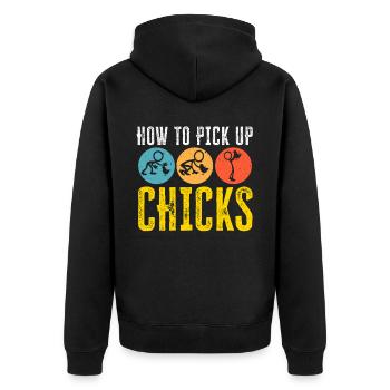 Éleveur de poulet Chuchoteur de poulet Animal de ferme - Veste à capuche bio Premium Unisexe - noir - Dos - Nico (187cm)