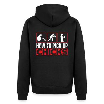 Poulet fermier Poulet Chuchoteur Animal de la ferme - Veste à capuche bio Premium Unisexe - noir - Dos - Nico (187cm)