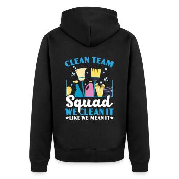 Housekeeping Housekeeper Cleaner Job Cleaning Crew - Unisex Premium Organic Zip Hoodie - black - Back - Nico (187cm)