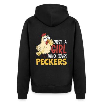 Éleveur de poulet Chuchoteur de poulet Animal de ferme - Veste à capuche bio Premium Unisexe - noir - Dos - Nico (187cm)