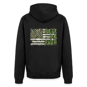 Best Pa Ever Papa Grandfather Great Camo US Flag - Unisex Premium Organic Zip Hoodie - black - Back - Nico (187cm)