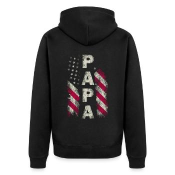 Papa Grandfather Granddaddy Funny From Grandkids - Unisex Premium Organic Zip Hoodie - black - Back - Nico (187cm)