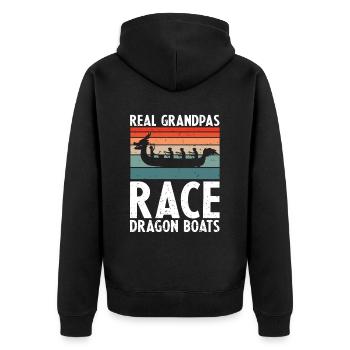 Dragon Boat Racing Chinese Boat Racing Festival - Unisex Premium Organic Zip Hoodie - black - Back - Nico (187cm)