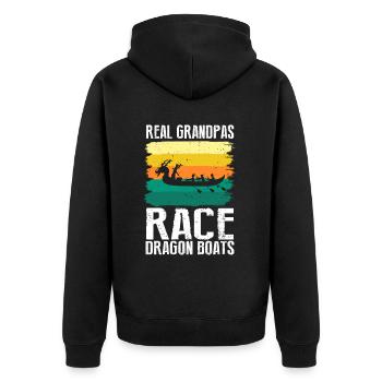 Chinese Boat Race for Dragon Boat Trainers - Unisex Premium Organic Zip Hoodie - black - Back - Nico (187cm)
