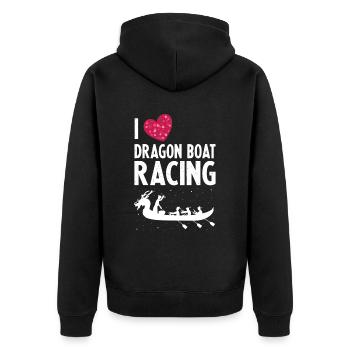 Dragon Boat Racing Theme for Dragon Boating - Unisex Premium Organic Zip Hoodie - black - Back - Nico (187cm)