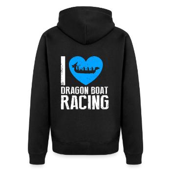 Thème de bateau-dragon pour pagayer en bateau-dragon - Veste à capuche bio Premium Unisexe - noir - Dos - Nico (187cm)