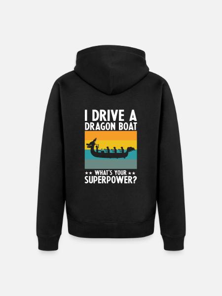 Drachenboot und Drachenboot Crew - Unisex Premium Bio Zip Hoodie - Schwarz