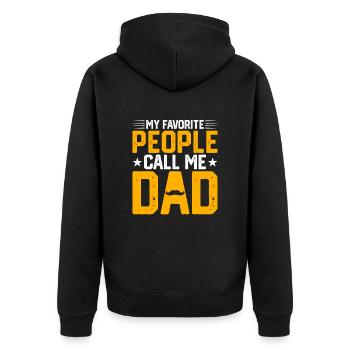 Lustiger Papa Vatertag Witz Humor Papa Sohn - Unisex Premium Bio Zip Hoodie - Schwarz - Hinten - Nico (187cm)