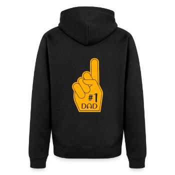 Lustiger Papa Vatertag Witz Humor Papa Sohn - Unisex Premium Bio Zip Hoodie - Schwarz - Hinten - Nico (187cm)