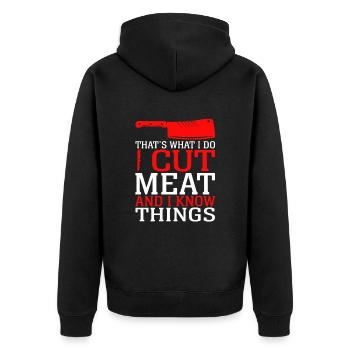 Griller Steak Porc Frotter Fumer BBQ Viande Fumoir - Veste à capuche bio Premium Unisexe - noir - Dos - Nico (187cm)